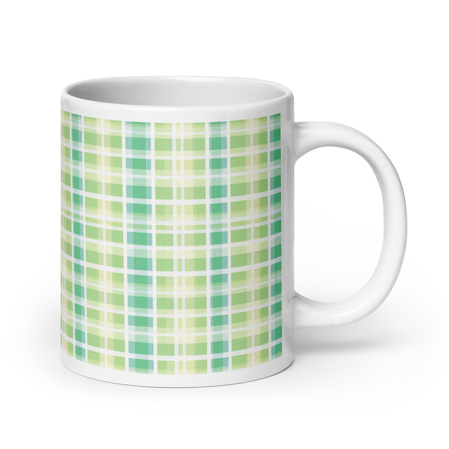 Criss + Cross - Fern ceramic coffee mug - 20 oz - handle on right