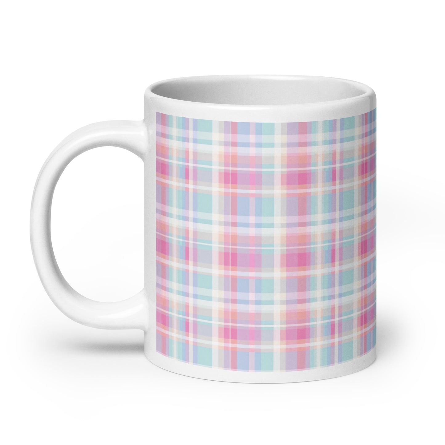 Criss + Cross - Frost ceramic coffee mug - 20 oz - handle on left