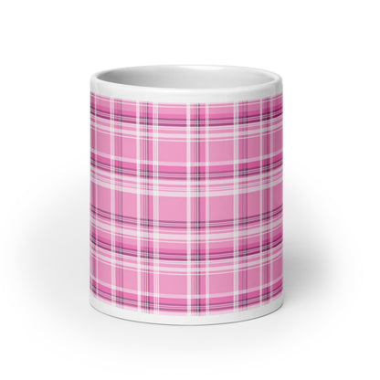 Criss + Cross - Fuchsia ceramic coffee mug - 20 oz - front view