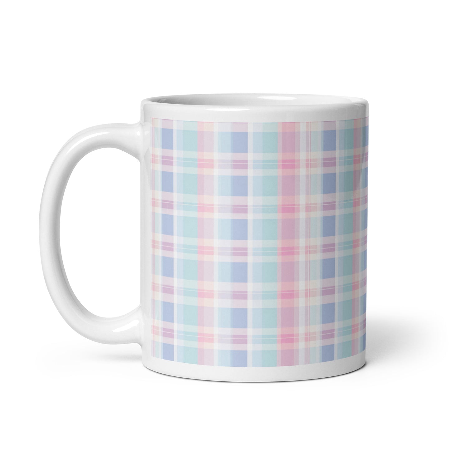 Criss + Cross - Larkspur ceramic coffee mug - 11 oz - handle on left