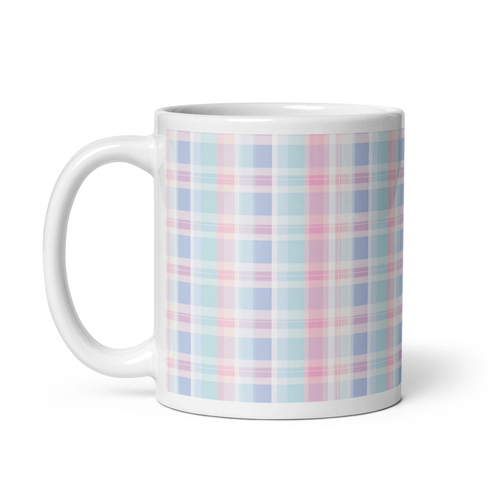 Criss + Cross - Larkspur ceramic coffee mug - 11 oz - handle on left