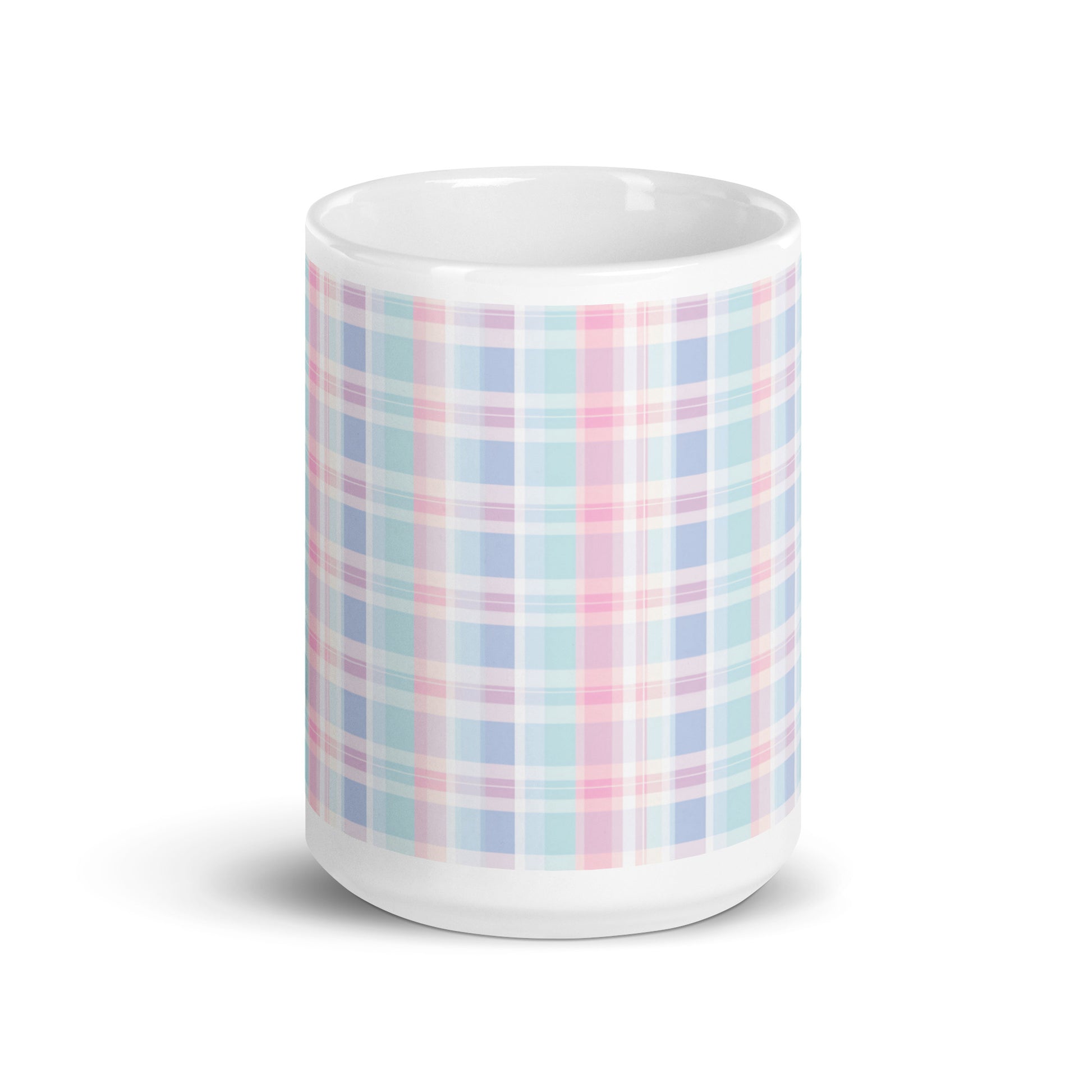 Criss + Cross - Larkspur ceramic coffee mug - 15 oz - front view