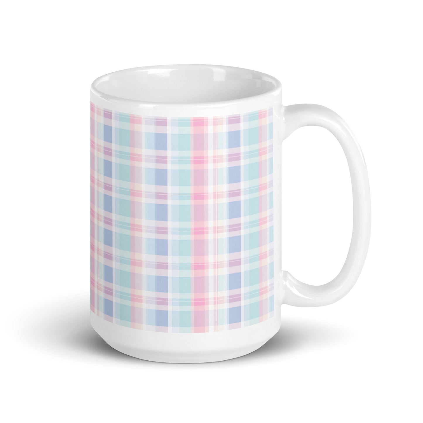 Criss + Cross - Larkspur ceramic coffee mug - 15 oz - handle on right