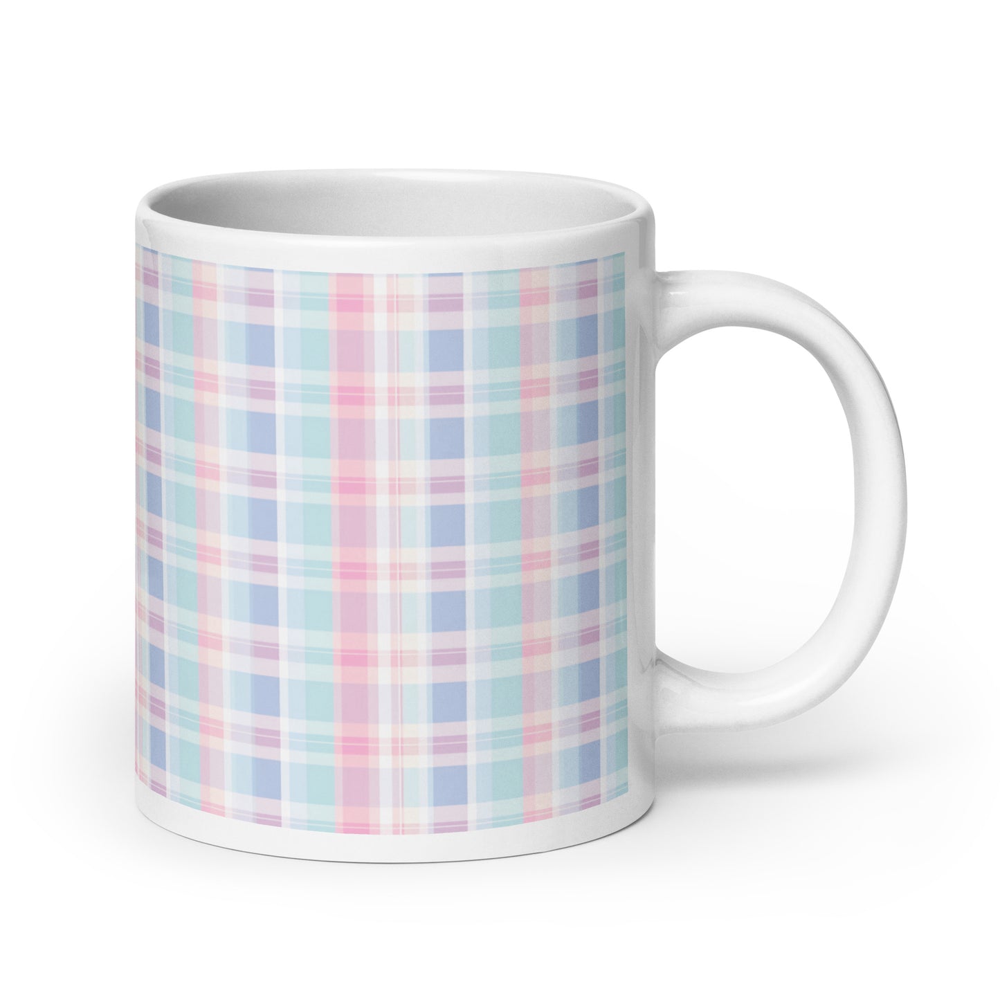 Criss + Cross - Larkspur ceramic coffee mug - 20 oz - handle on right
