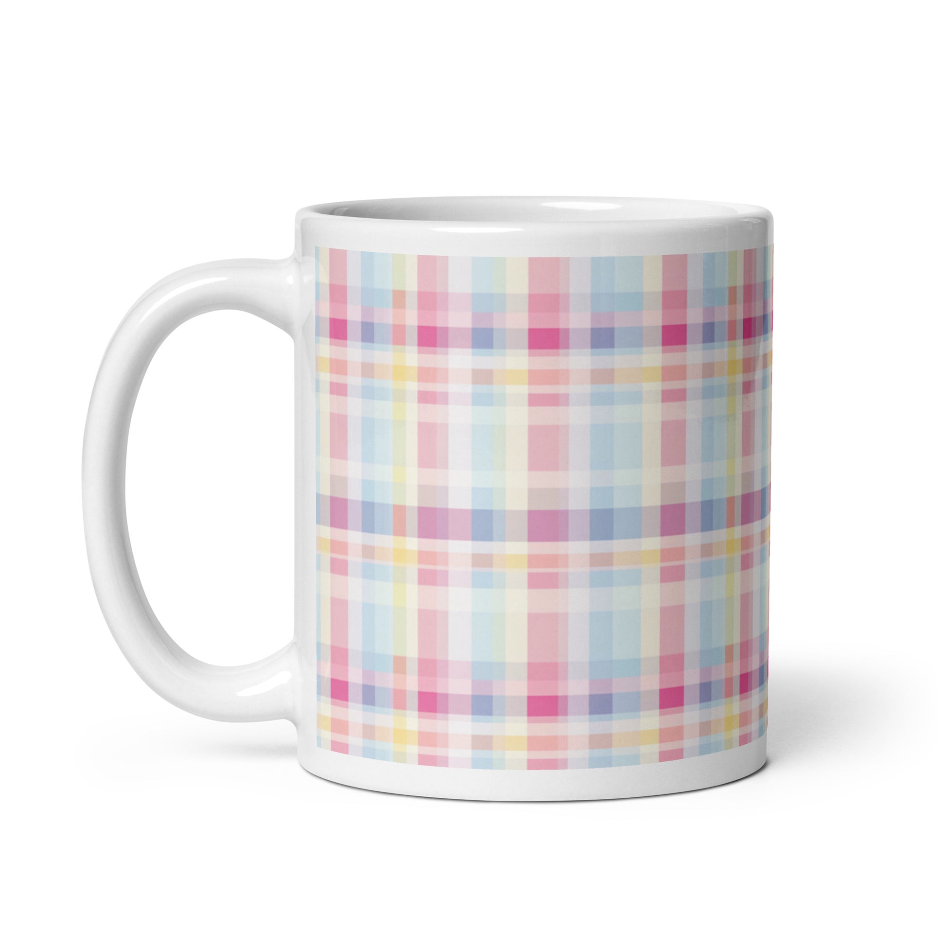 Criss + Cross - Pansy ceramic coffee mug - 11 oz - handle on left