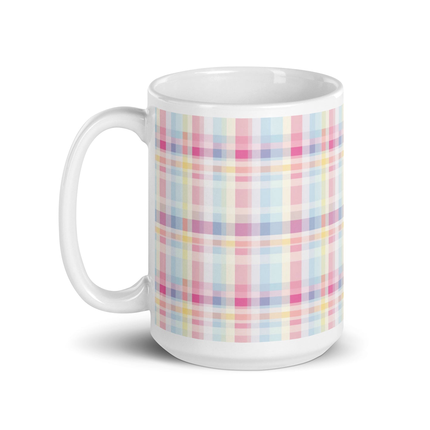 Criss + Cross - Pansy ceramic coffee mug - 15 oz - handle on left