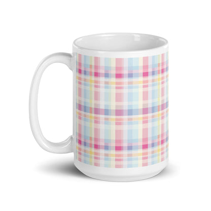 Criss + Cross - Pansy ceramic coffee mug - 15 oz - handle on left