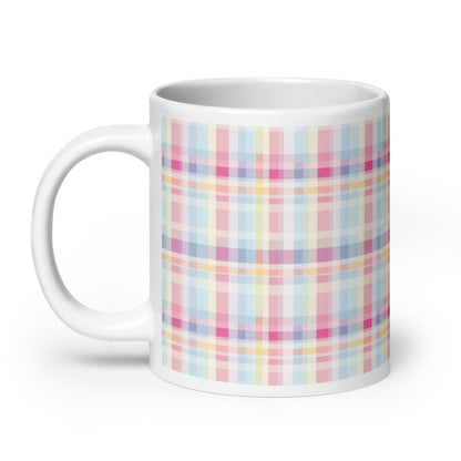 Criss + Cross - Pansy ceramic coffee mug - 20 oz - handle on left