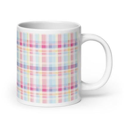 Criss + Cross - Pansy ceramic coffee mug - 20 oz - handle on right