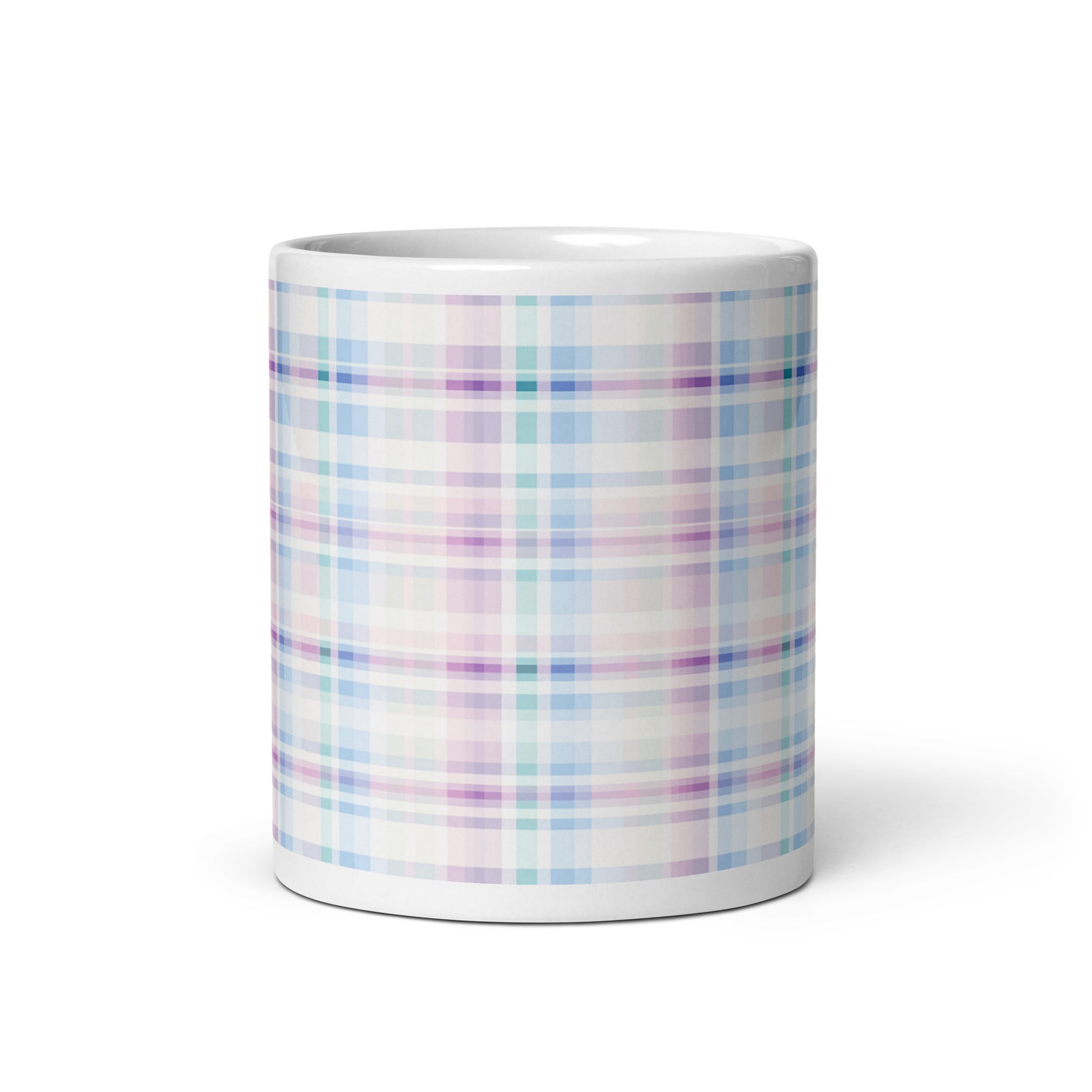 Criss + Cross - Wisteria ceramic coffee mug - 11 oz - front view