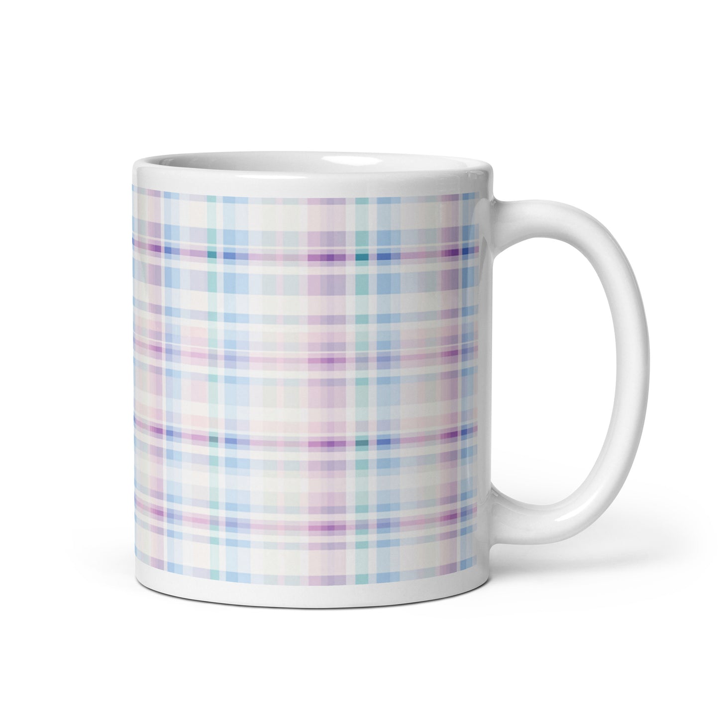 Criss + Cross - Wisteria ceramic coffee mug - 11 oz - handle on right