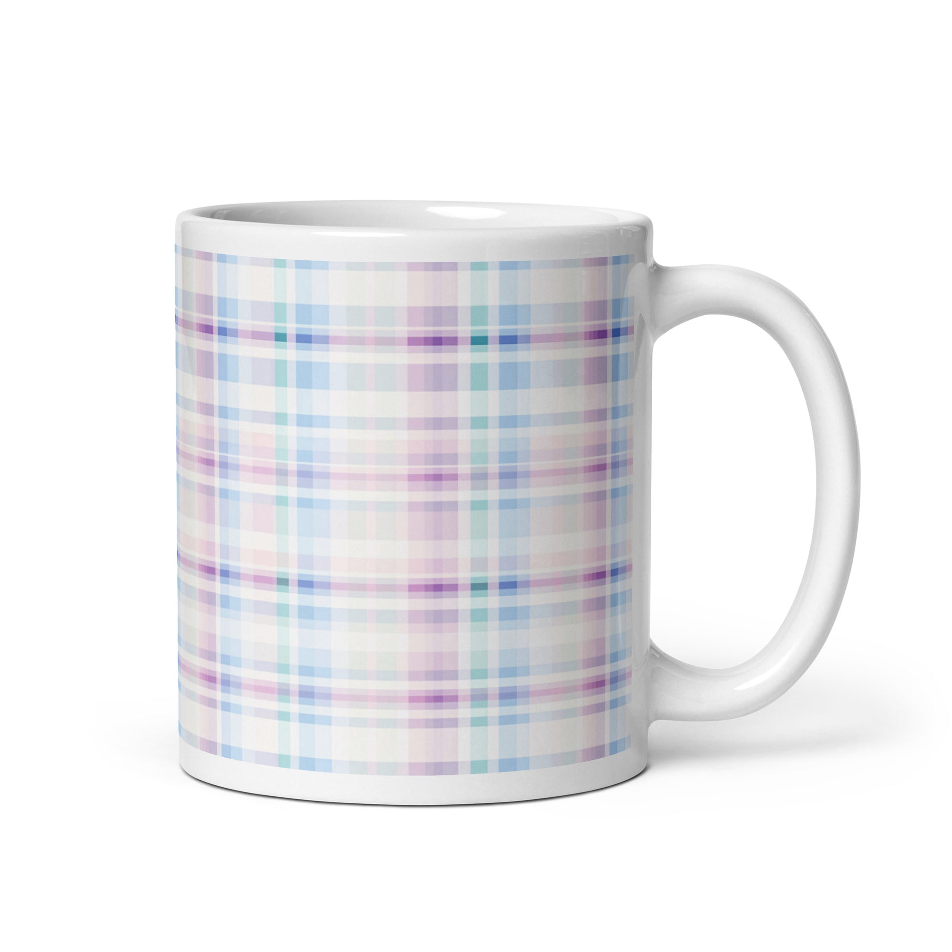 Criss + Cross - Wisteria ceramic coffee mug - 11 oz - handle on right