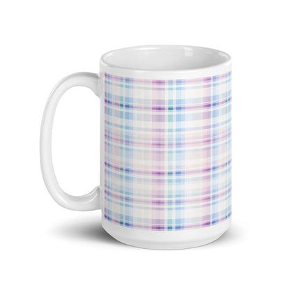 Criss + Cross - Wisteria ceramic coffee mug - 15 oz - handle on left