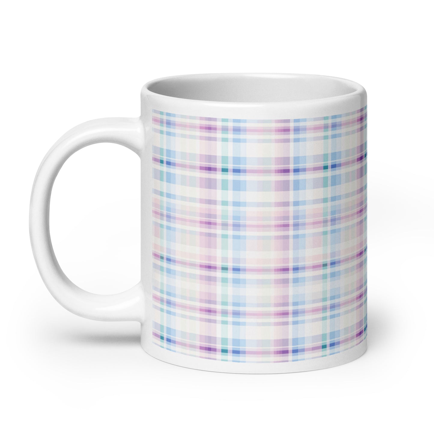 Criss + Cross - Wisteria ceramic coffee mug - 20 oz - handle on left