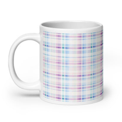 Criss + Cross - Wisteria ceramic coffee mug - 20 oz - handle on left