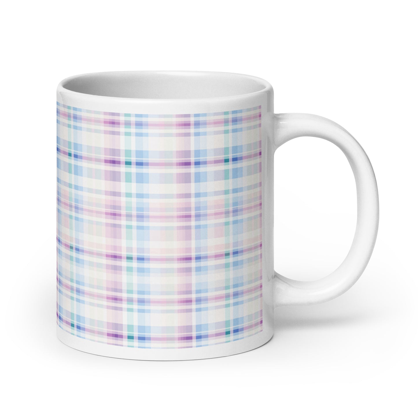 Criss + Cross - Wisteria ceramic coffee mug - 20 oz - handle on right