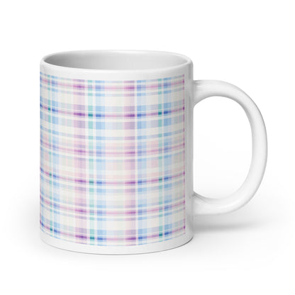 Criss + Cross - Wisteria ceramic coffee mug - 20 oz - handle on right