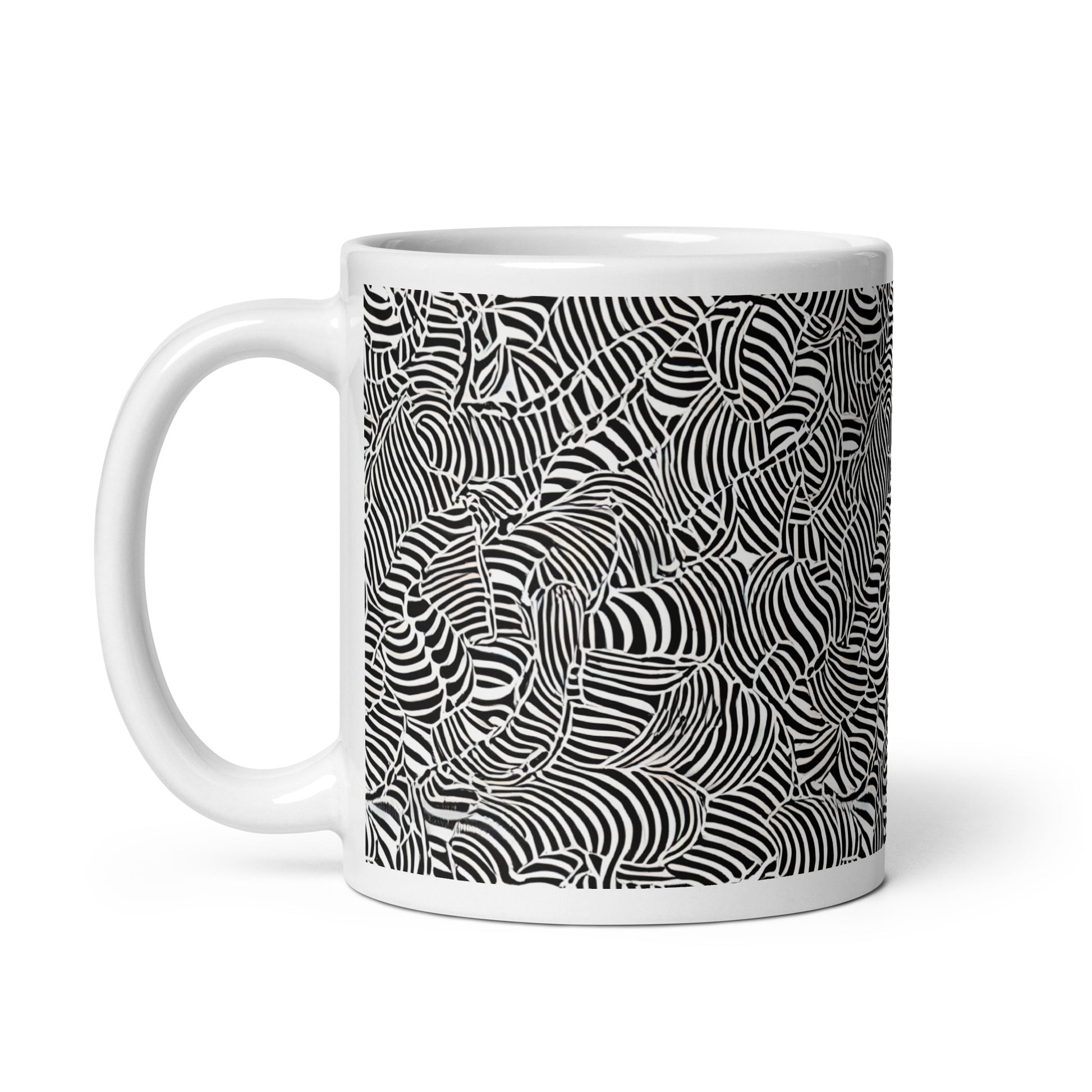 Current Frond ceramic coffee mug - 11 oz - handle on left