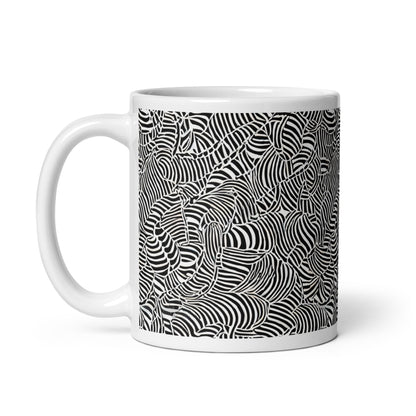 Current Frond ceramic coffee mug - 11 oz - handle on left