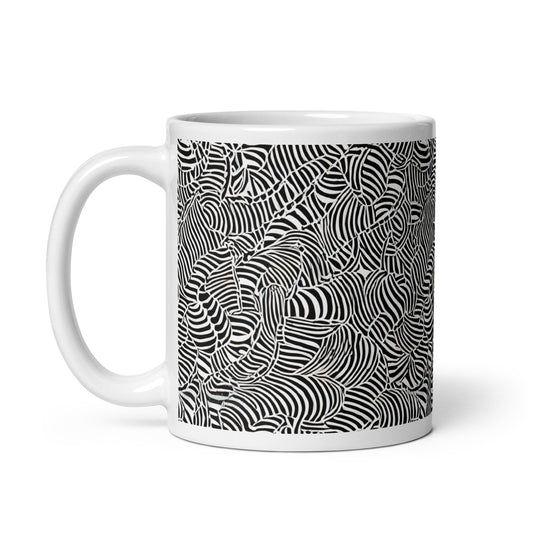 Current Frond ceramic coffee mug - 11 oz - handle on left