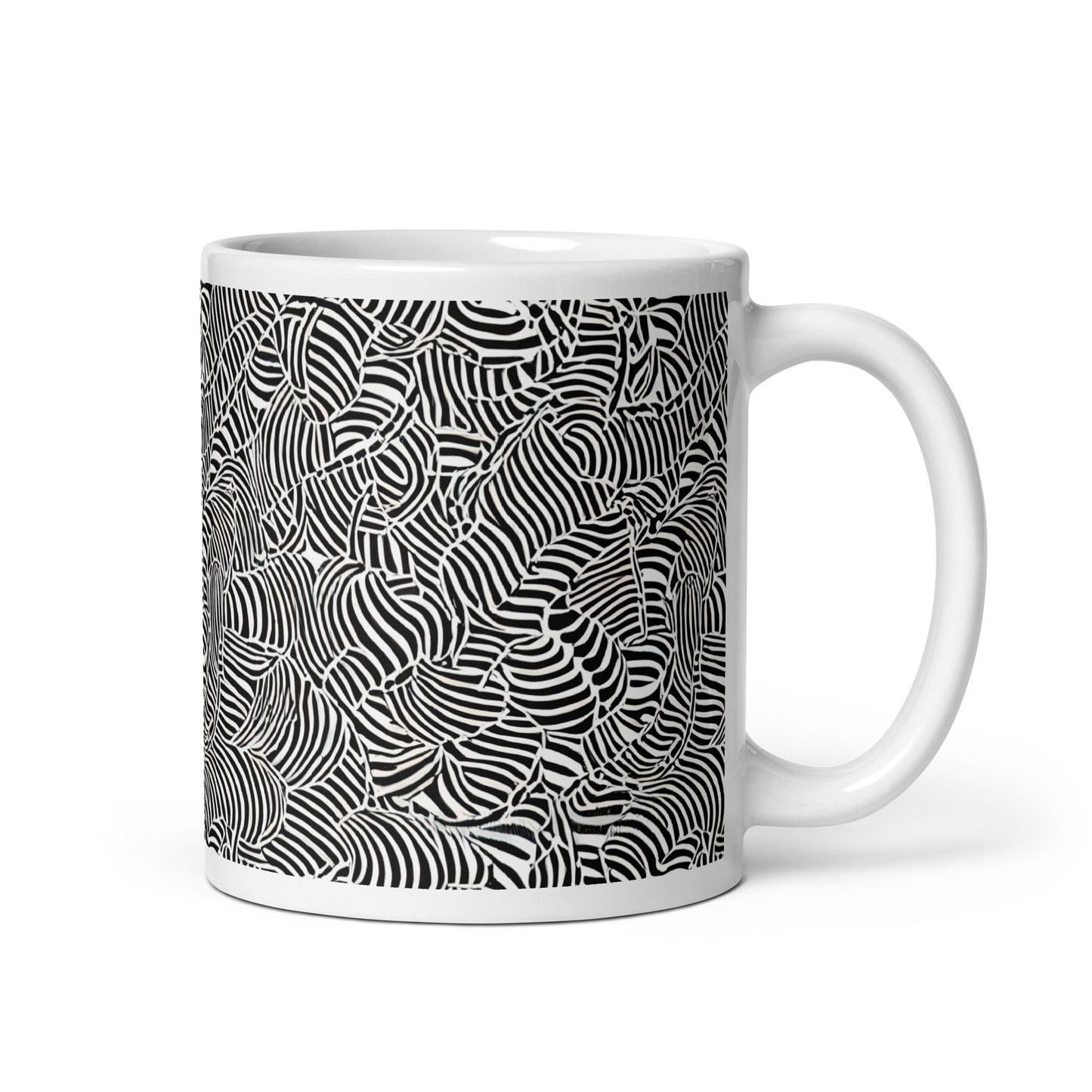 Current Frond ceramic coffee mug - 11 oz - handle on right