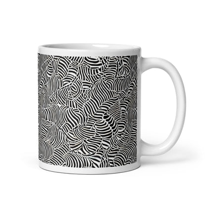Current Frond ceramic coffee mug - 11 oz - handle on right