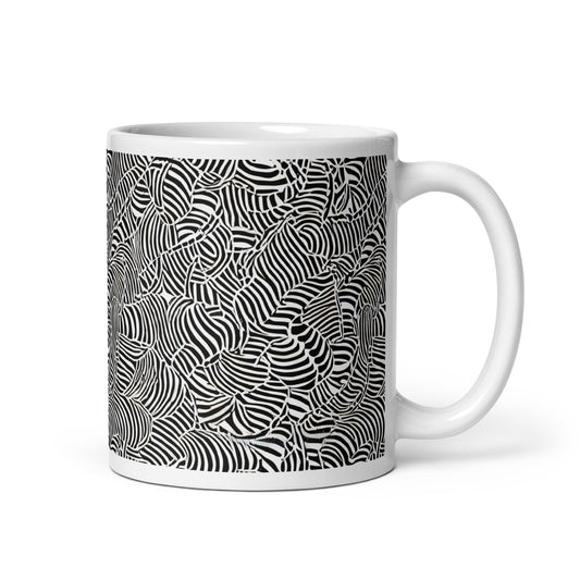 Current Frond ceramic coffee mug - 11 oz - handle on right
