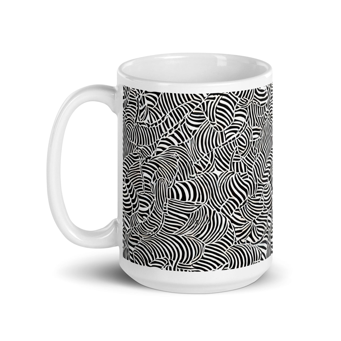 Current Frond ceramic coffee mug - 15 oz - handle on left