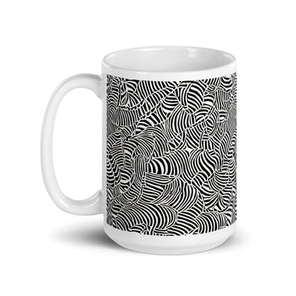 Current Frond ceramic coffee mug - 15 oz - handle on left