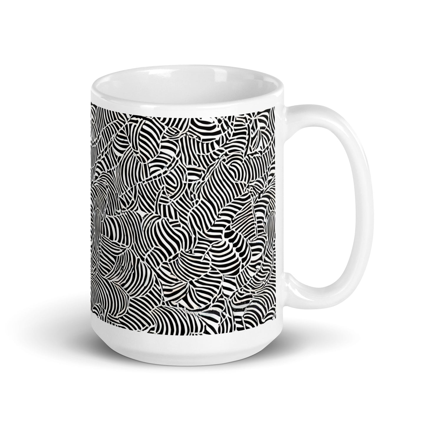 Current Frond ceramic coffee mug - 15 oz - handle on right