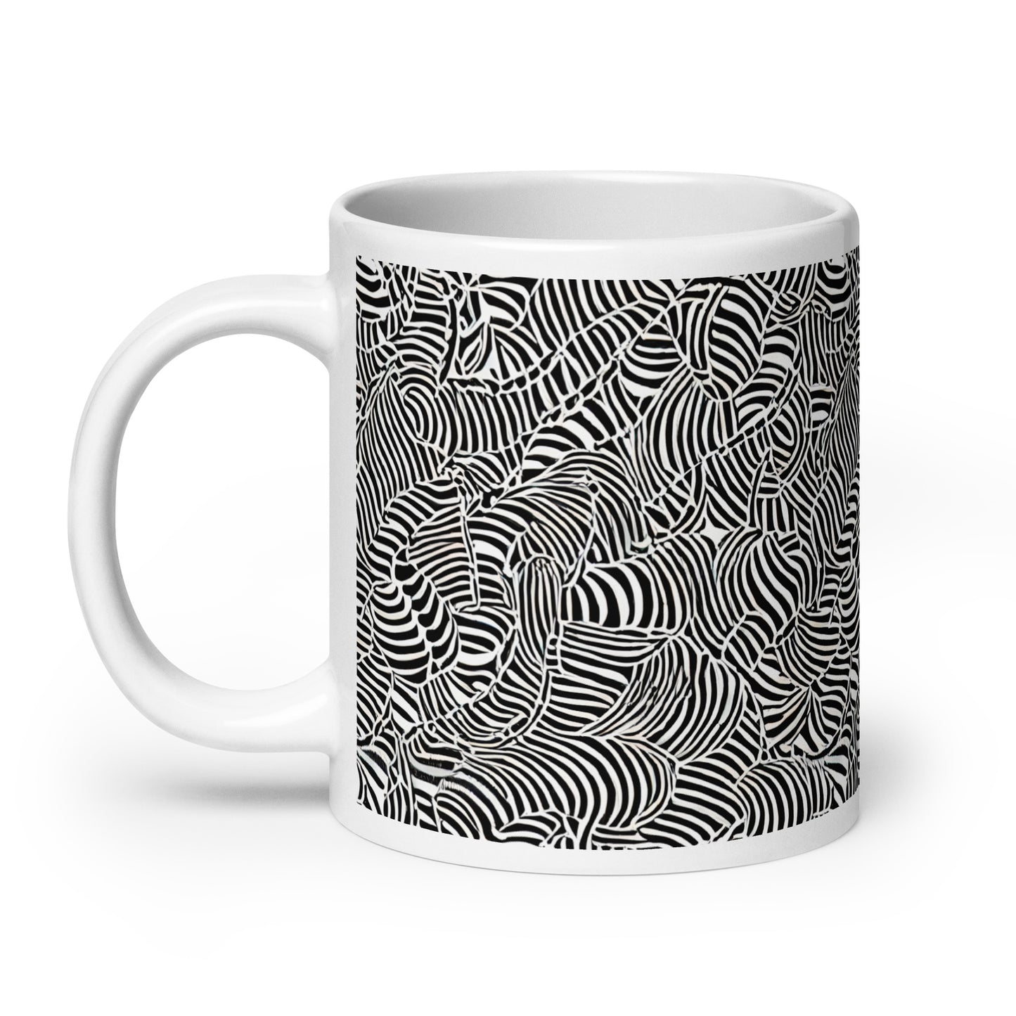 Current Frond ceramic coffee mug - 20 oz - handle on left