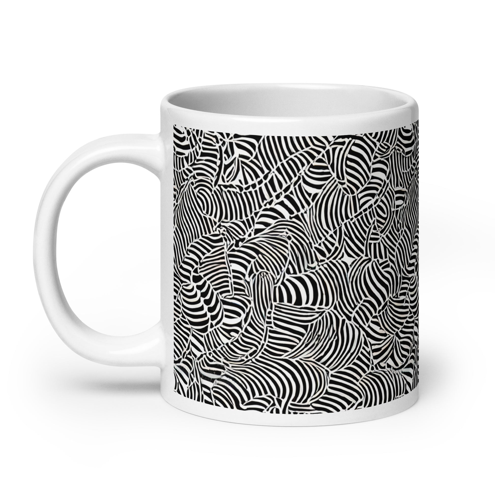 Current Frond ceramic coffee mug - 20 oz - handle on left
