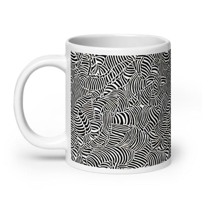 Current Frond ceramic coffee mug - 20 oz - handle on left