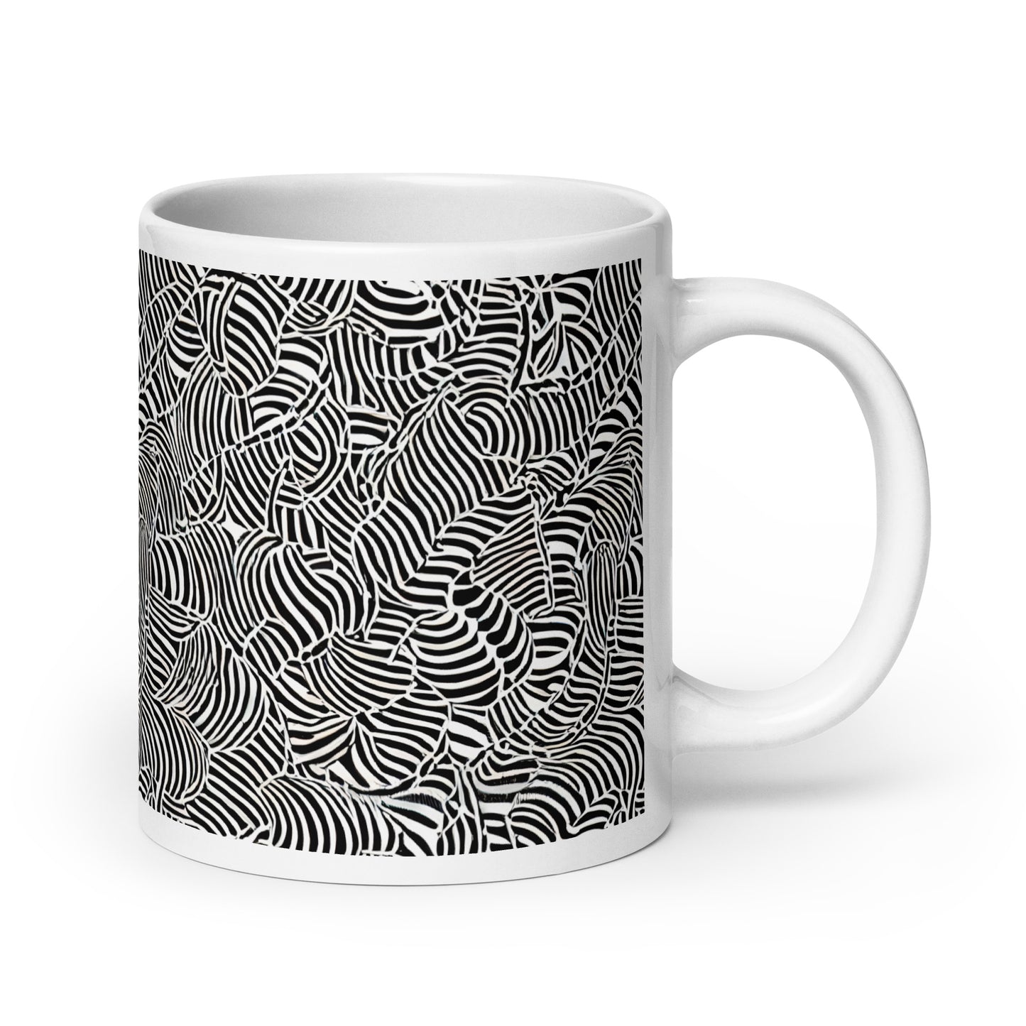 Current Frond ceramic coffee mug - 20 oz - handle on right