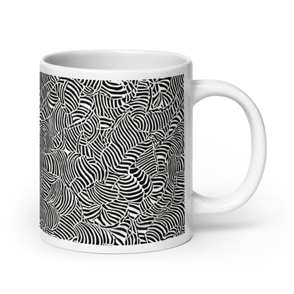 Current Frond ceramic coffee mug - 20 oz - handle on right