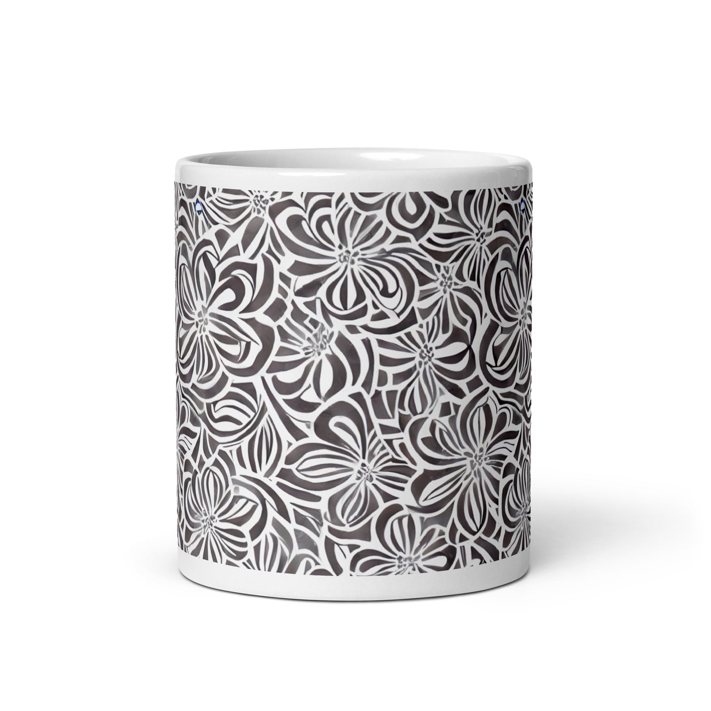 Current Whorl ceramic coffee mug - 11 oz - front view