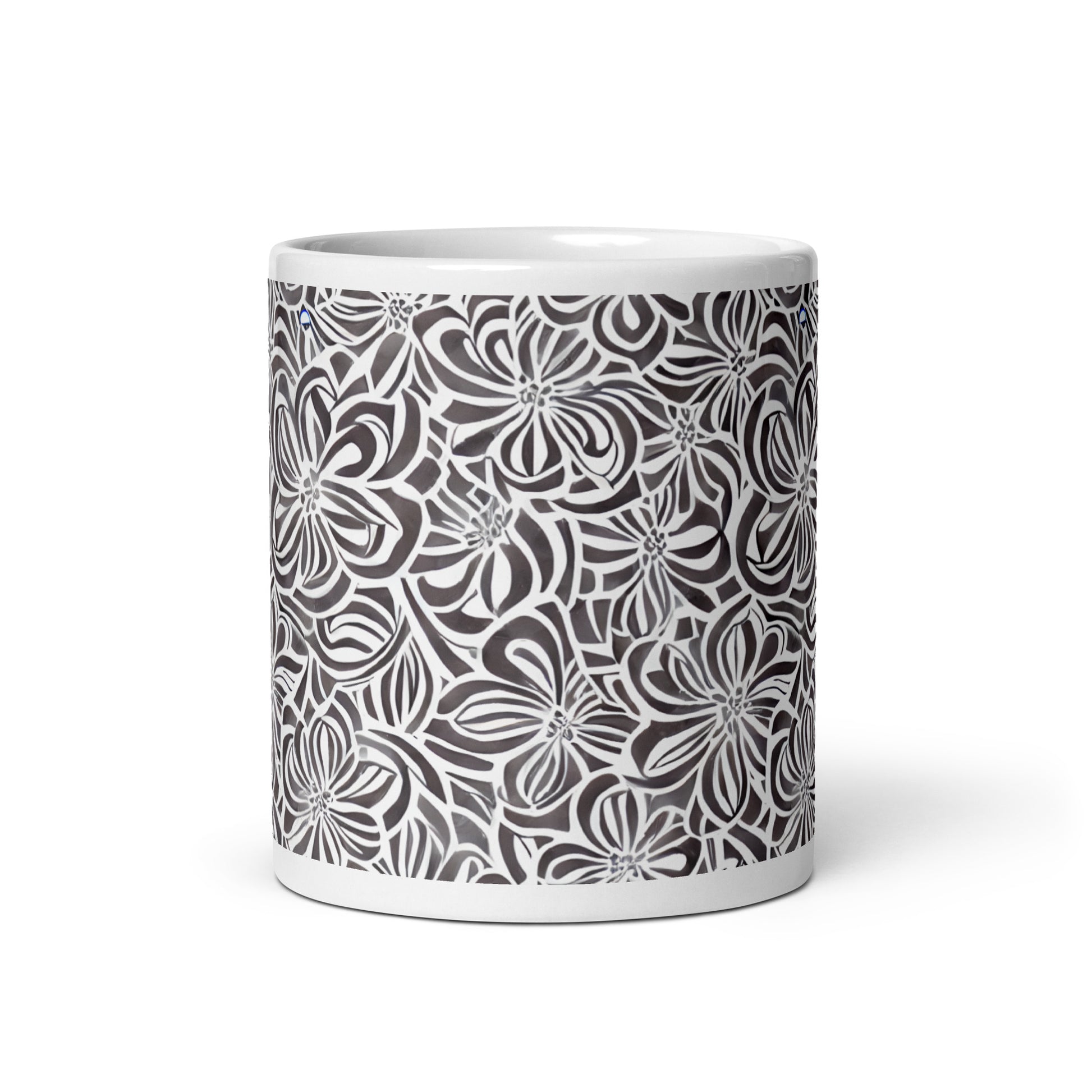 Current Whorl ceramic coffee mug - 11 oz - front view