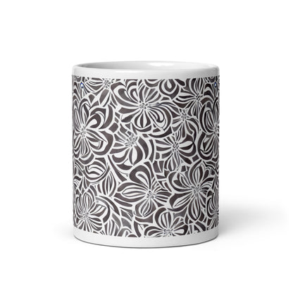 Current Whorl ceramic coffee mug - 11 oz - front view