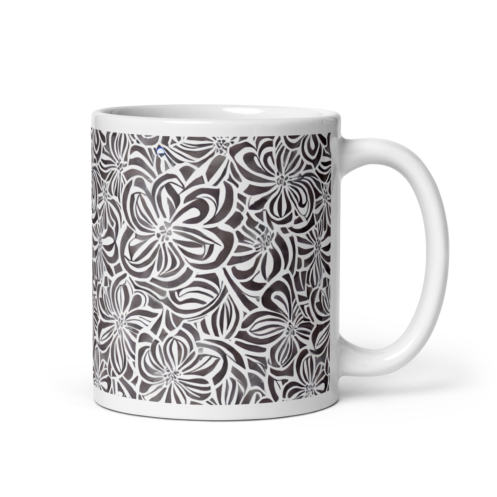Current Whorl ceramic coffee mug - 11 oz - handle on right