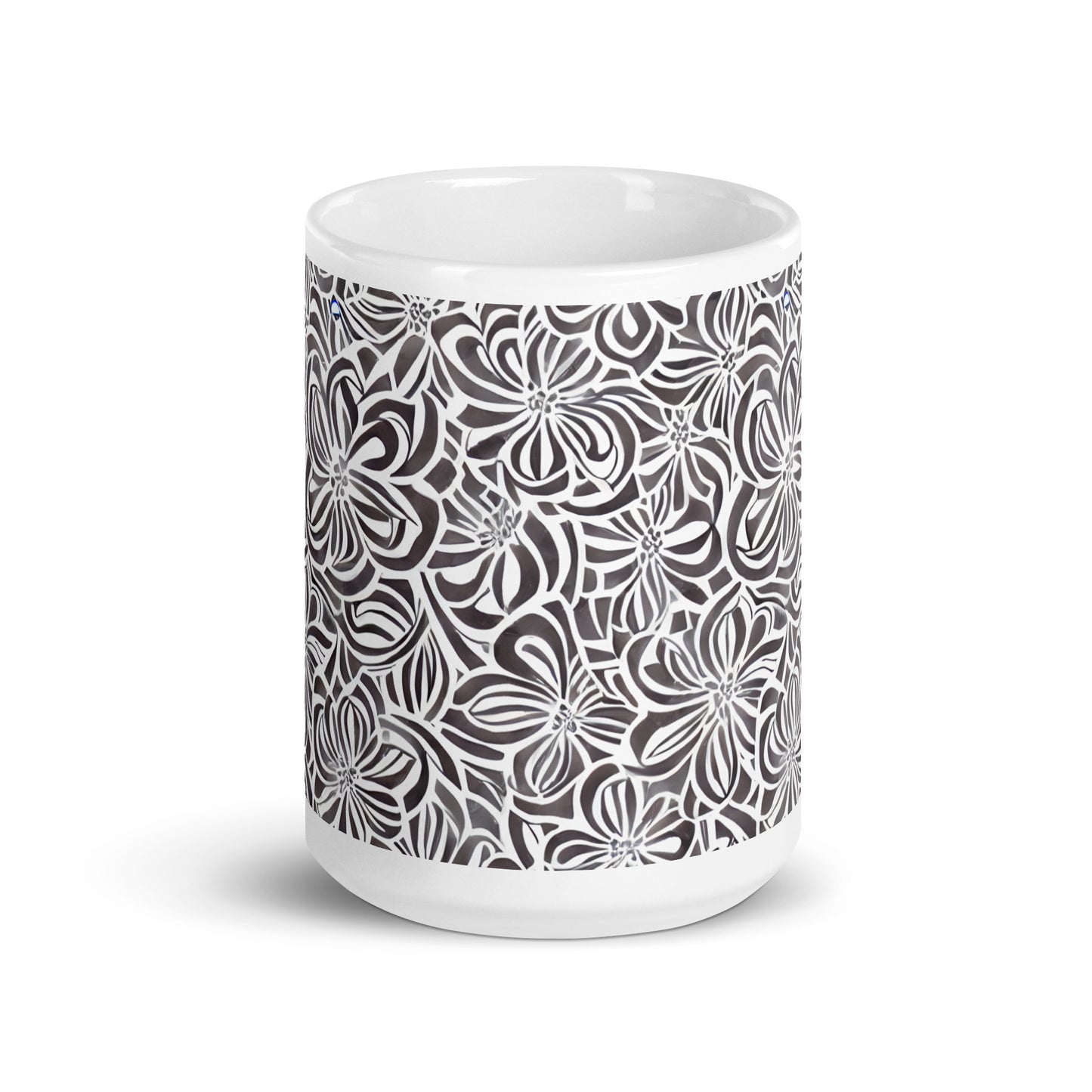 Current Whorl ceramic coffee mug - 15 oz - front view
