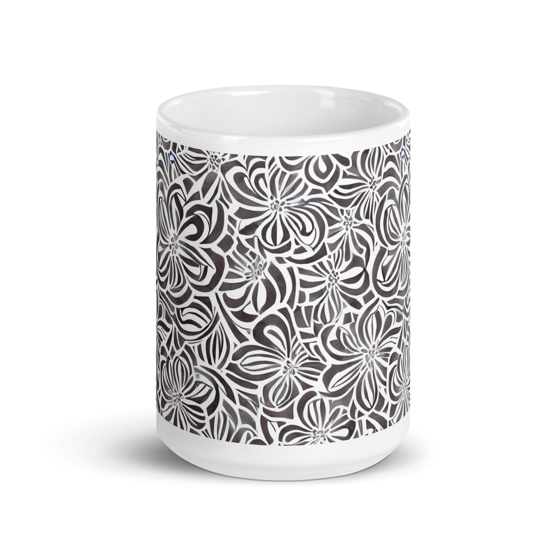 Current Whorl ceramic coffee mug - 15 oz - front view