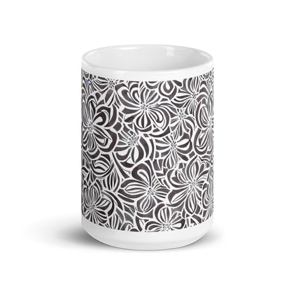 Current Whorl ceramic coffee mug - 15 oz - front view