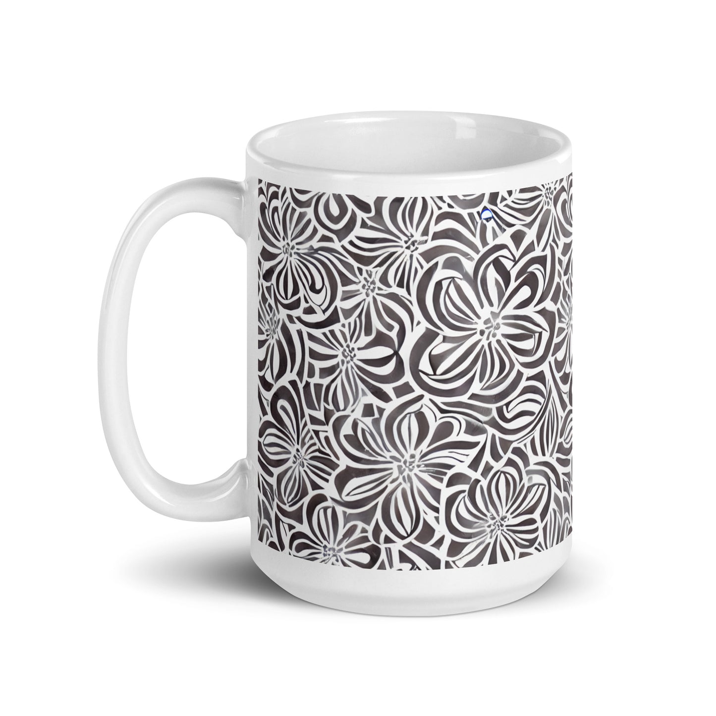 Current Whorl ceramic coffee mug - 15 oz - handle on left