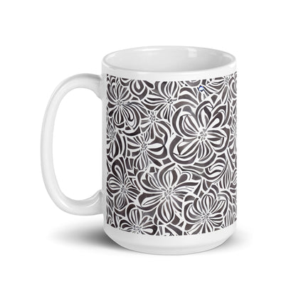 Current Whorl ceramic coffee mug - 15 oz - handle on left