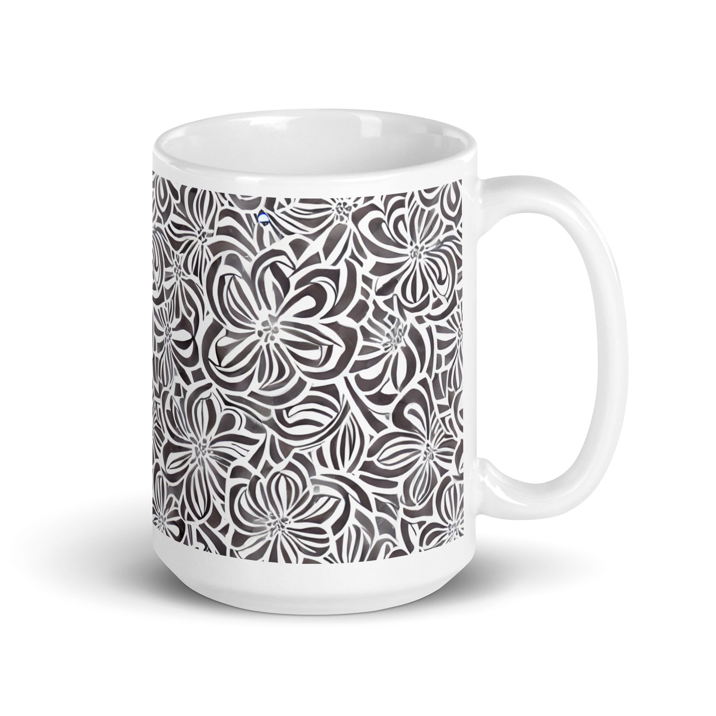 Current Whorl ceramic coffee mug - 15 oz - handle on right