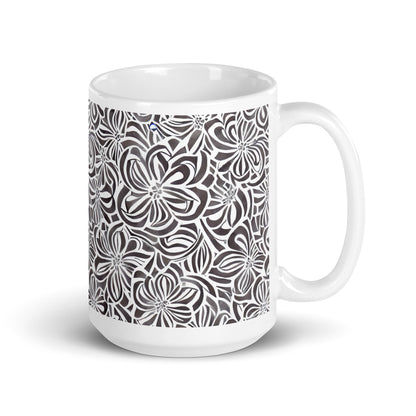 Current Whorl ceramic coffee mug - 15 oz - handle on right