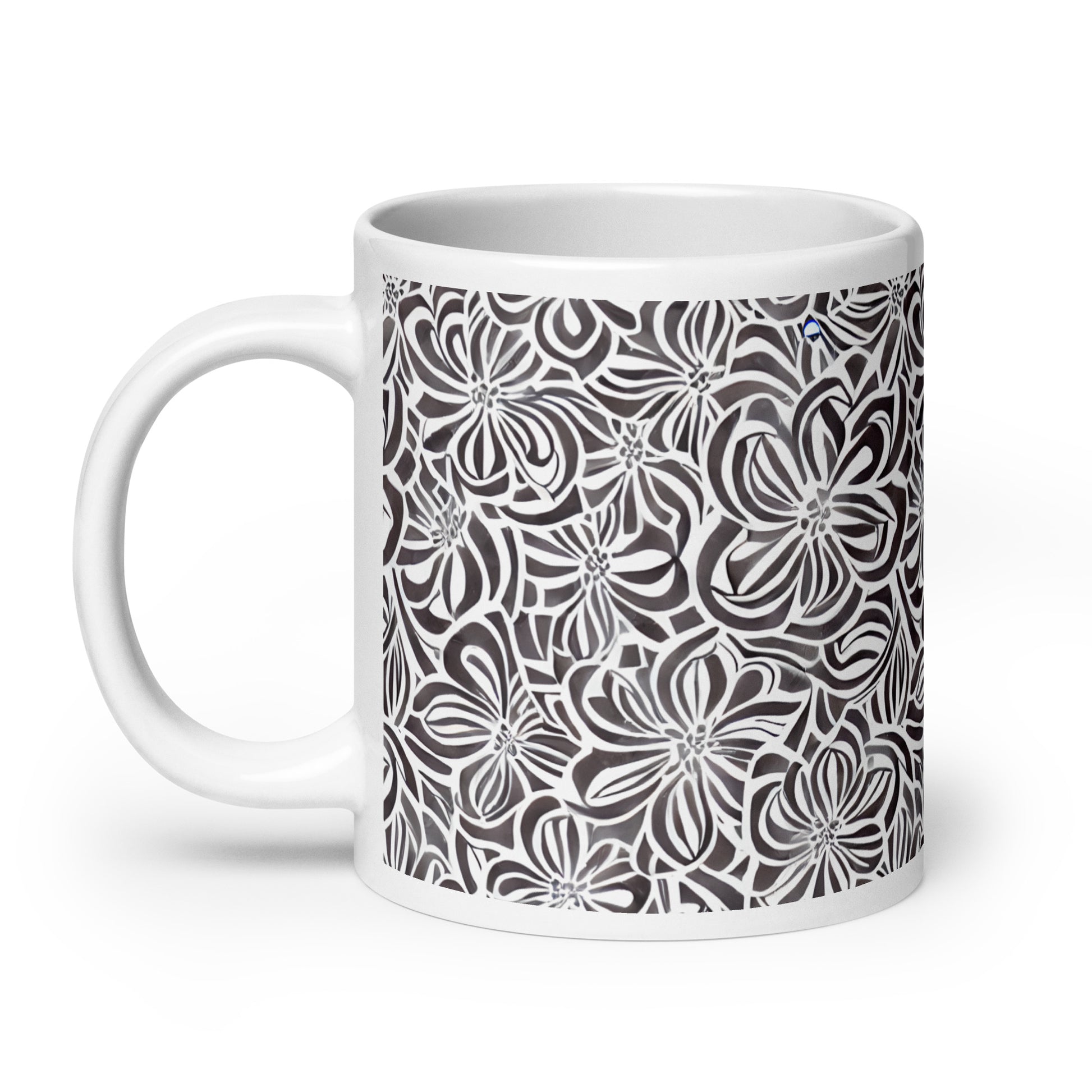 Current Whorl ceramic coffee mug - 20 oz - handle on left
