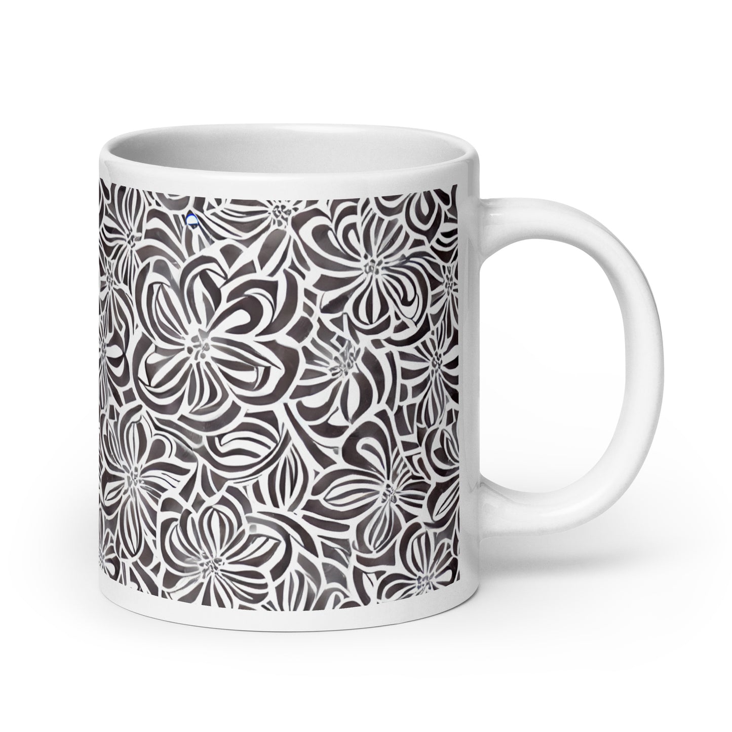 Current Whorl ceramic coffee mug - 20 oz - handle on right
