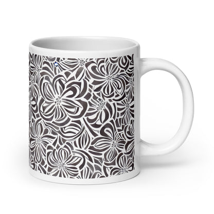 Current Whorl ceramic coffee mug - 20 oz - handle on right