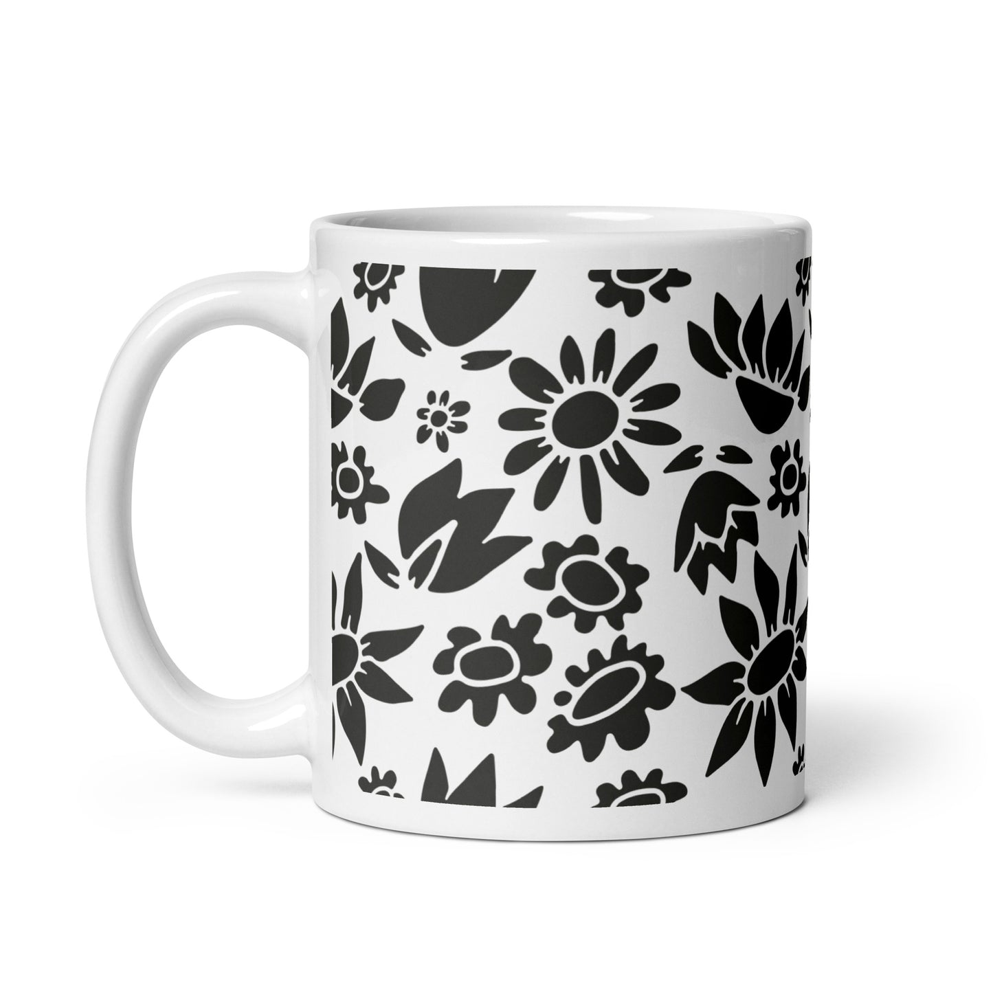Découpage ceramic coffee mug - 11oz - handle on left